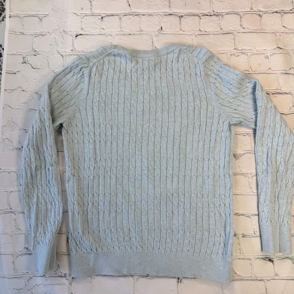 ✅ Tommy Hilfiger Light Baby Light Blue Cable Knit Pullover size M